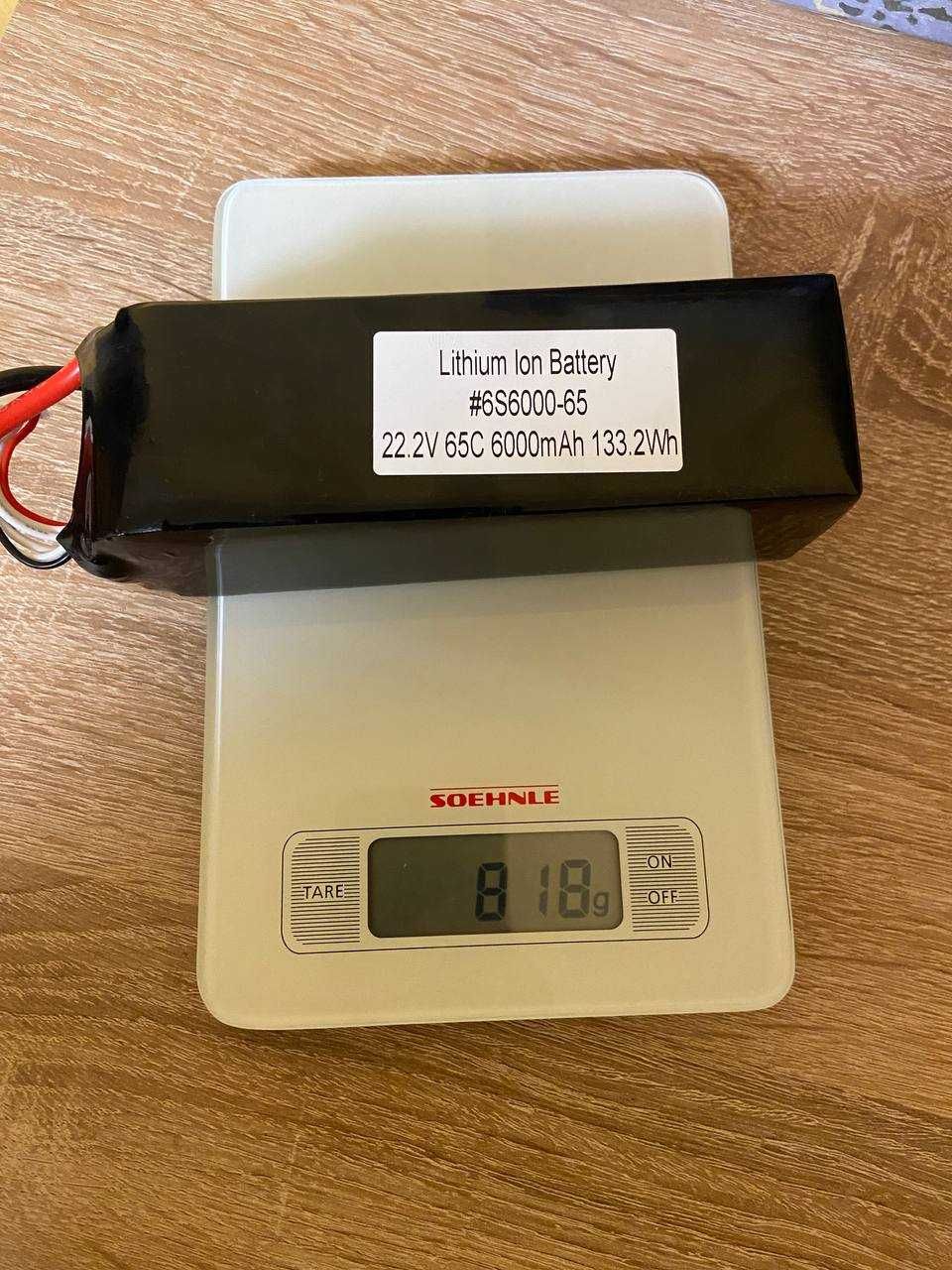 Аккумулятор Lithium Ion  6000mAh 22.2V 6S 65C Lipo XT60