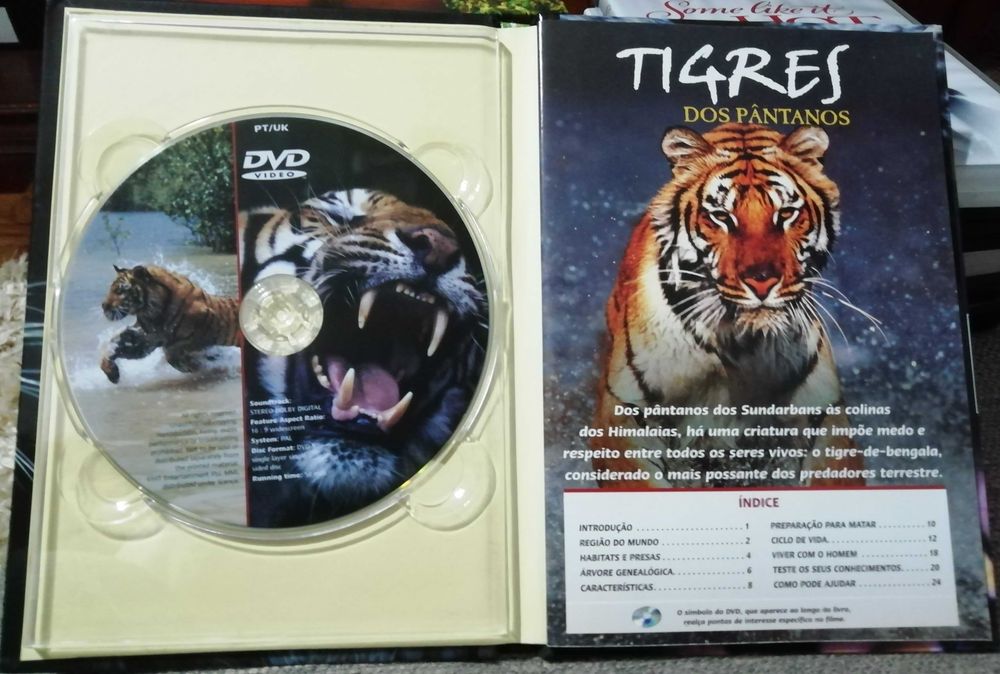 DVD + livro "Tigres dos Pântanos" - Tigre-de-bengala