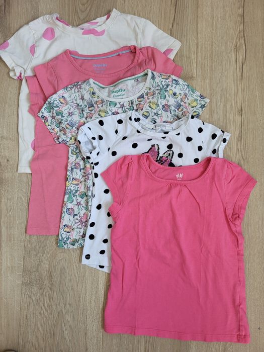 T-shirt koszulka na krótki rękaw 110 116. 5 sztuk h&m Lupilu