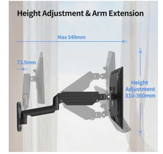 Uchwyt ścienny suptek na monitor 13 32 cali do 9 kg