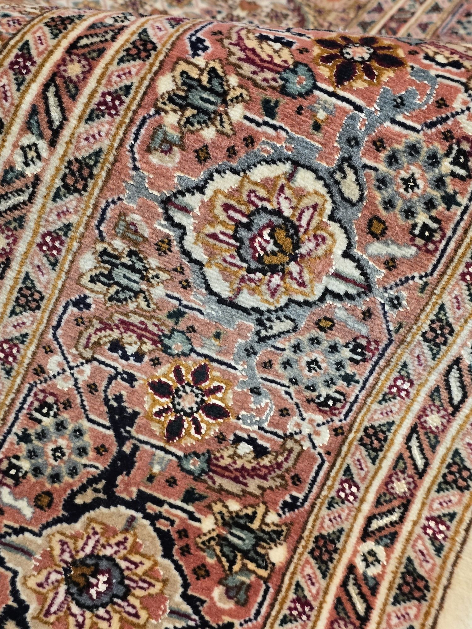 Tabriz Mahi Persja 210x155 Wełna kork z jedwabiem dywan od Persopolis