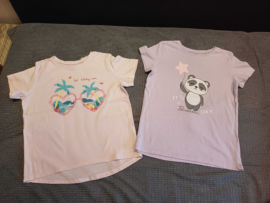 Koszulki z krótkim rękawkiem dla dziewczynki rozmiar 128 cena 2 zł/szt