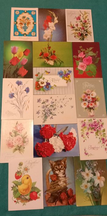 Листівки минулих часів/різна тематика/розкішні квіти