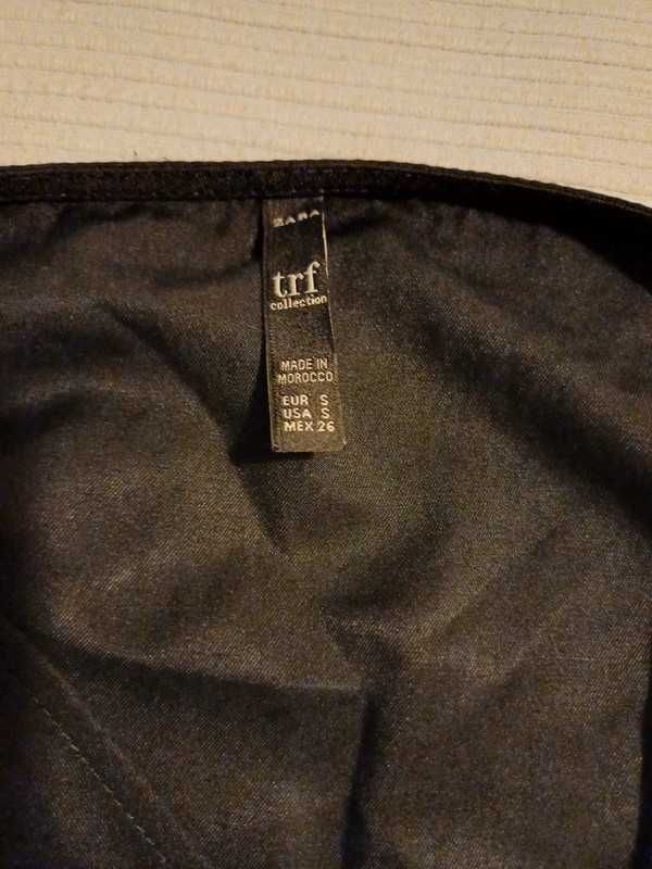 Camisa/Chemise preta Zara, com atilhos e botões, tamanho S