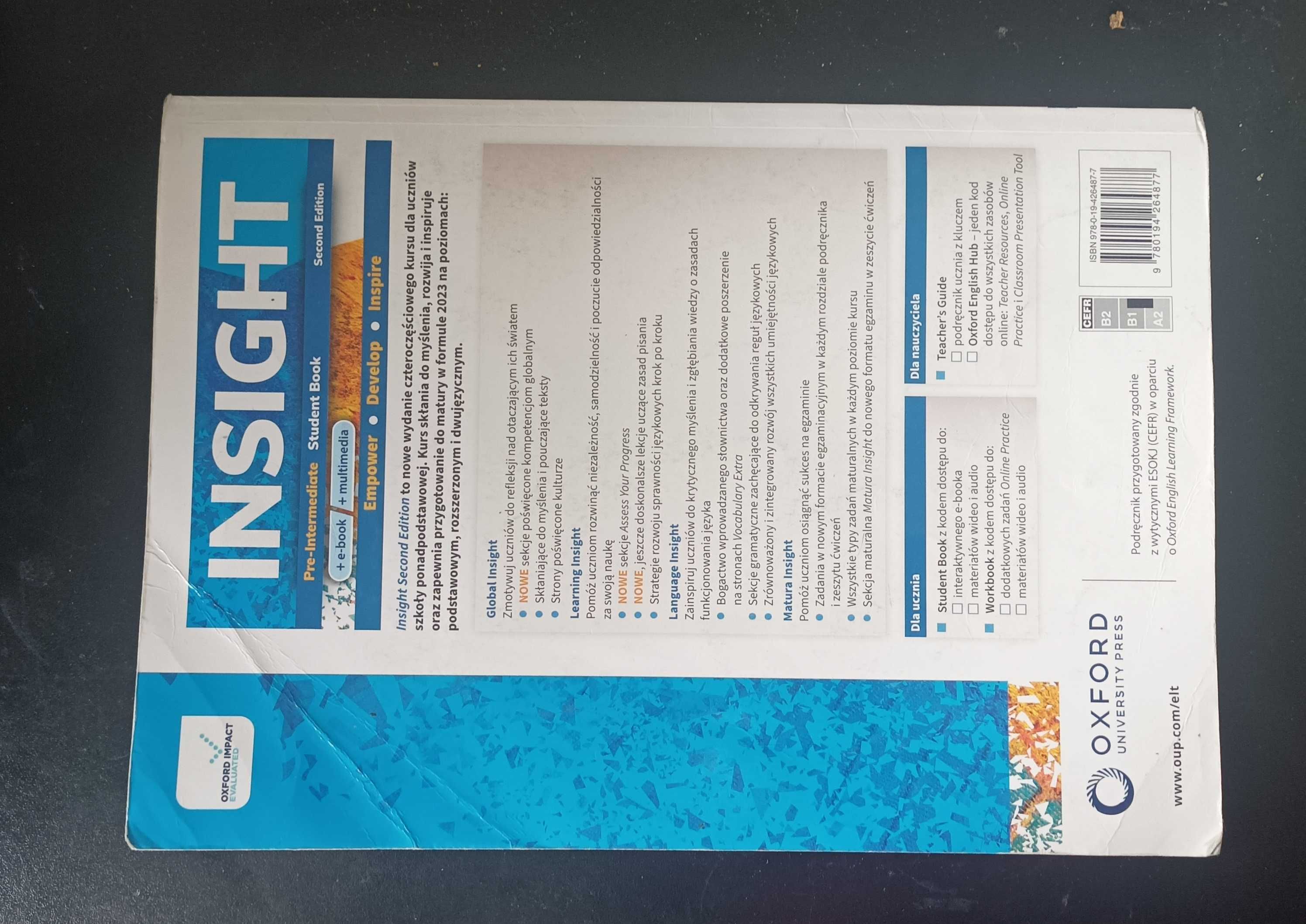 Podręcznik Insight Pre-Intermediate second edition
