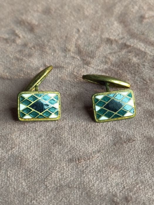 Stare eleganckie spinki do mankietów retro 185