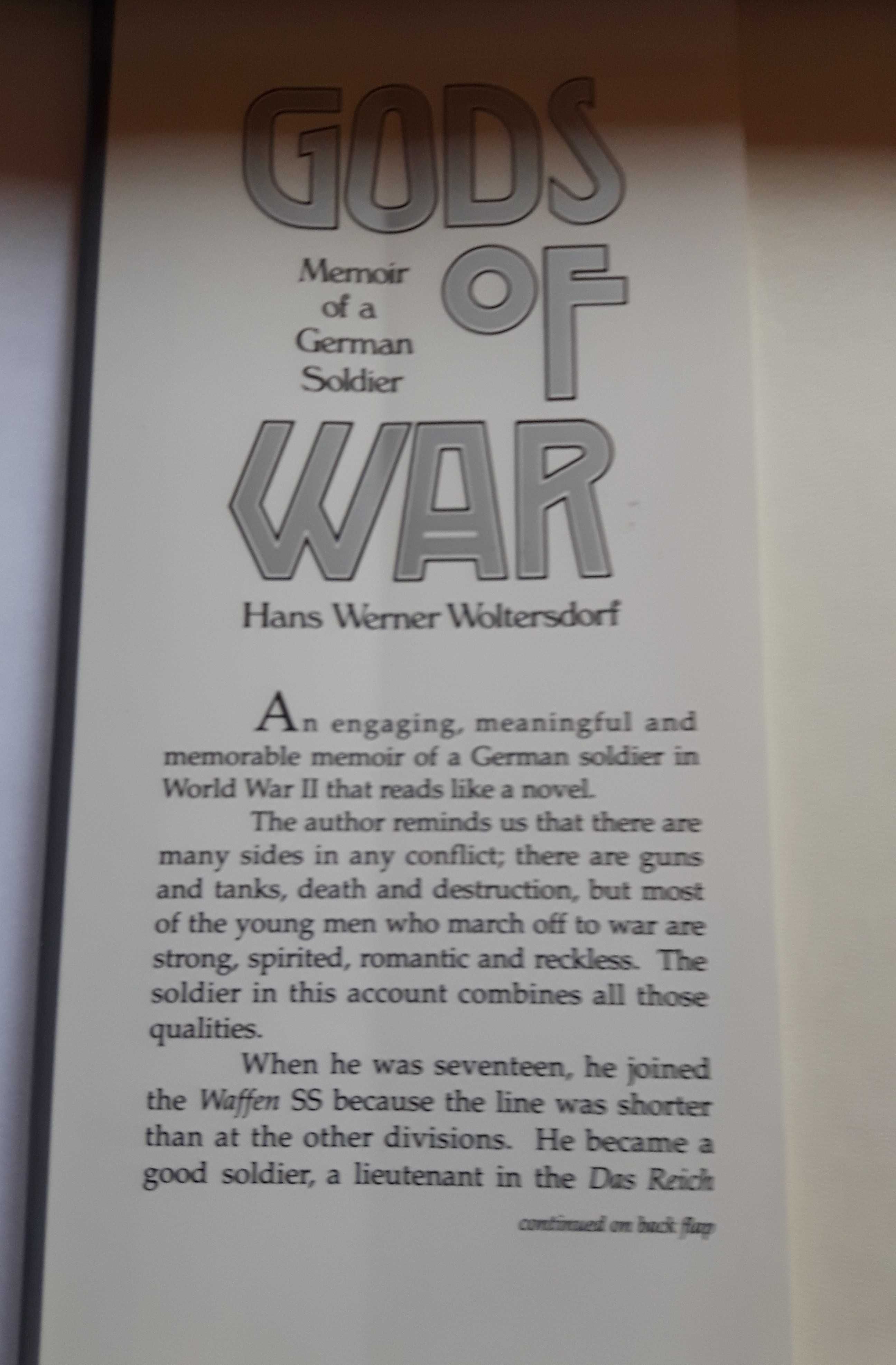 GODS OF WAR Hans Werner Wolsterdorf Wspomnienia Waffen SS Das Reich