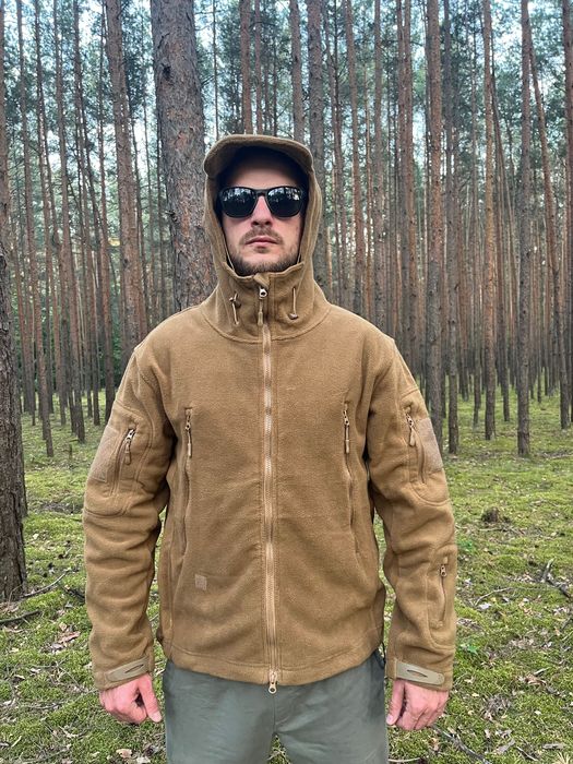 Фліска з капюшоном койот флисовая флиска флісова кофта військова с