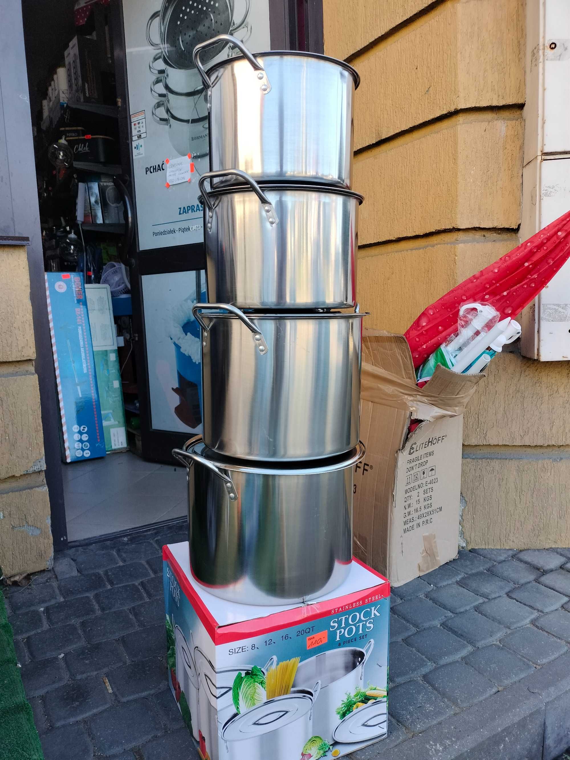 Duży garnek na zupę bigos nowy zapakowany 10litrów średn 25,5cm wys 21