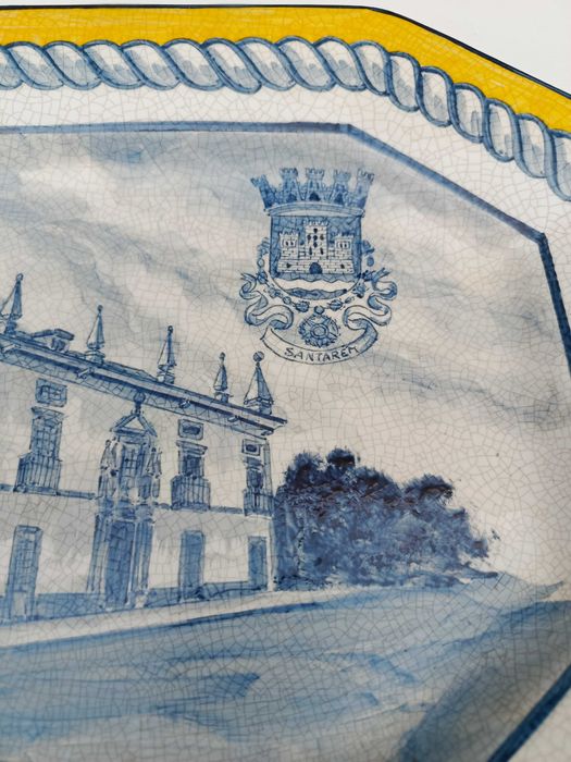 Travessa Santarém cerâmica Caldas da Rainha 37,5 cm Assinada