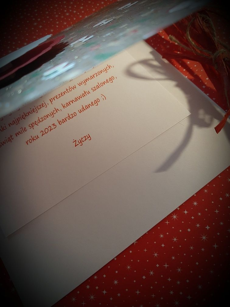 Kartka świąteczna ręcznie wykonana personalizowana plus życzenia