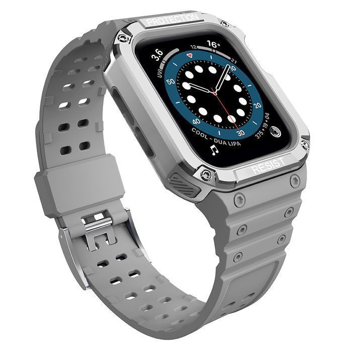 Ochronna Obudowa z Paskiem do Apple Watch 7/6/5/4/3/2/SE, Szary