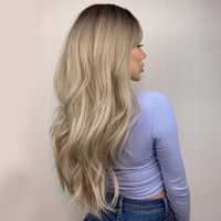 Długie gęste włosy jak naturalne peruka blond brązowa naturalne fale