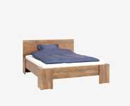 Rama łózka 160x200 JYSK VEDDE dąb dziki+2stoliki nocne+dno z listew