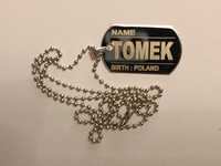 Naszyjnik nieśmiertelnik DOG-TAG - stal nierdzewna 316L - TOMEK