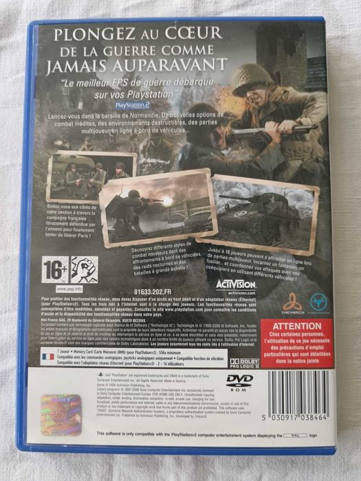 Call of Duty 3: En Marche Vers Paris (Sony PlayStation 2, Complete)