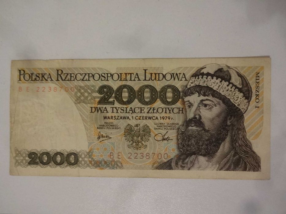 Banknot PRL 2000 zlotych 1979 seria BE - MIESZKO I CHROBRY
