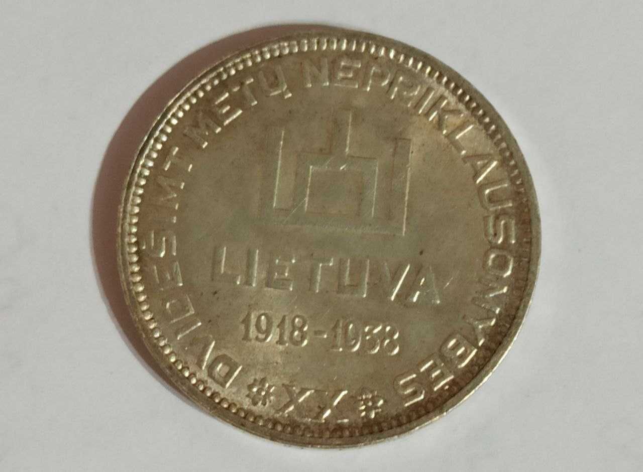 Литва 10 лит 1938 г. Сметона. 20 лет Республике