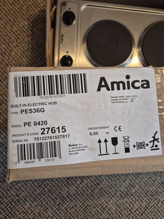 Amica płyta elektryczna grzewcza dwupalnikowa