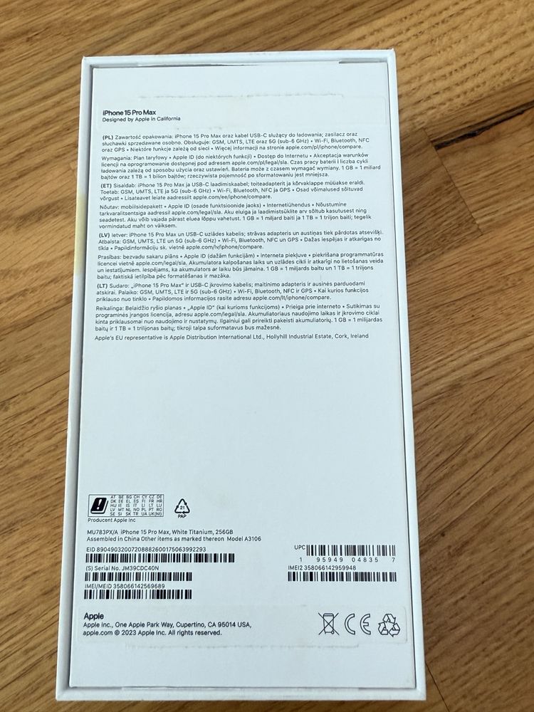 Iphone 15 Pro Max 256GB