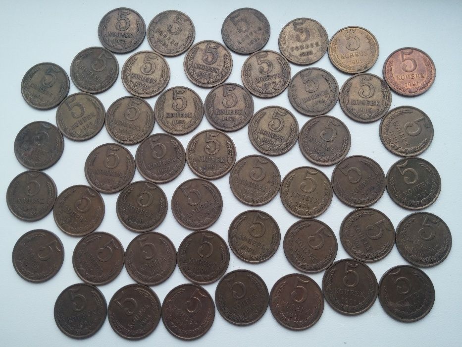 Монеты СССР 417 шт - 1, 2, 3, 5, 10, 15, 20, 50 копеек (1938-1991 гг)