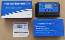 Regulator ładowania słonecznego PWM 30A 12/24V LCD USB