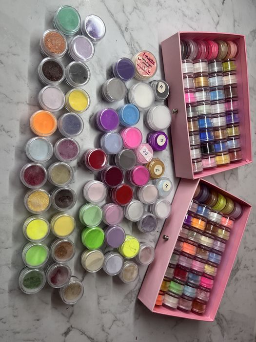 Akryl pyłek akrylowy i-nails 132 sztuki do zdobień paznokci używane