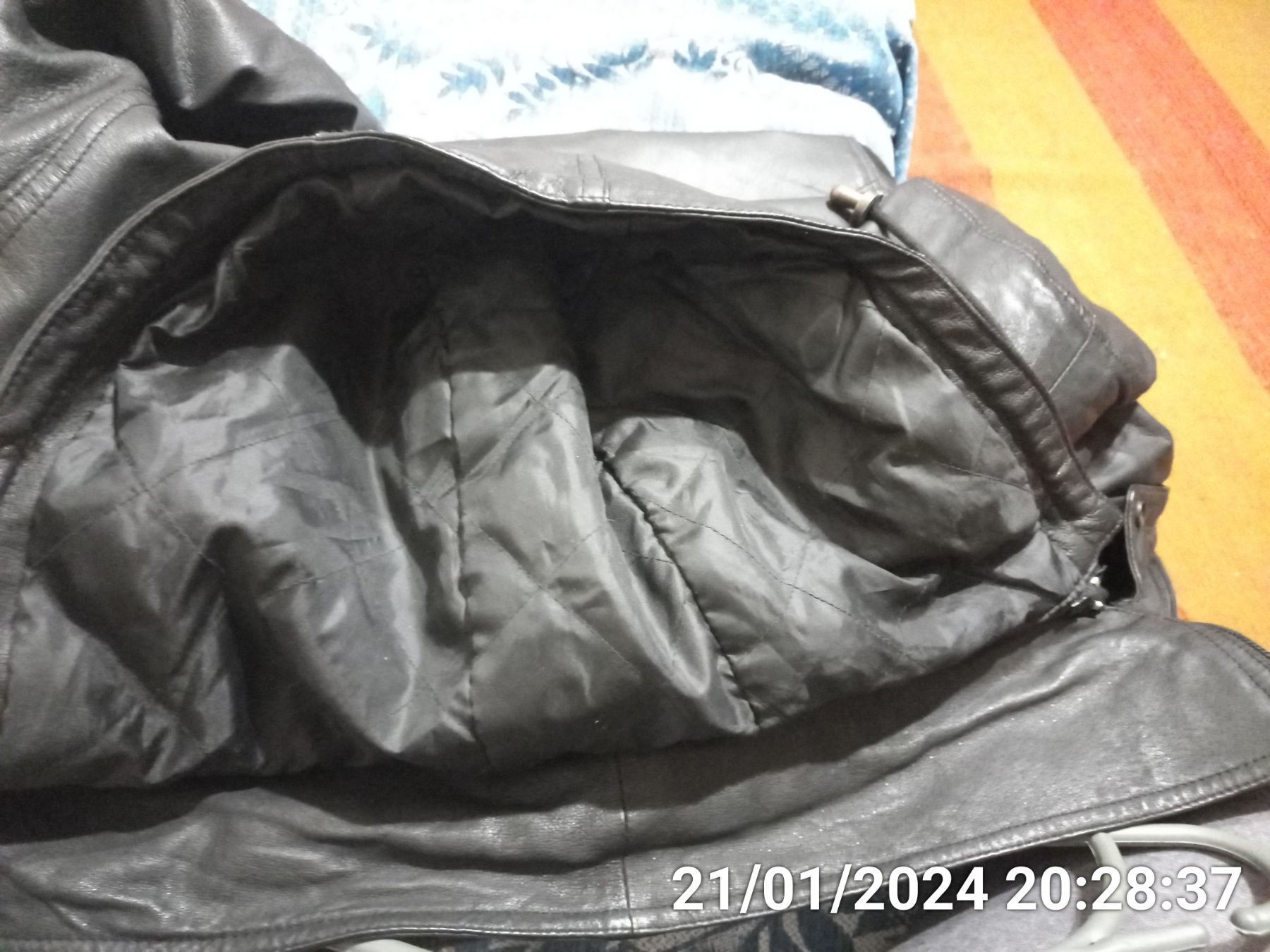 Куртка капюшон натуральная кожа Германия 56р подкладка мех