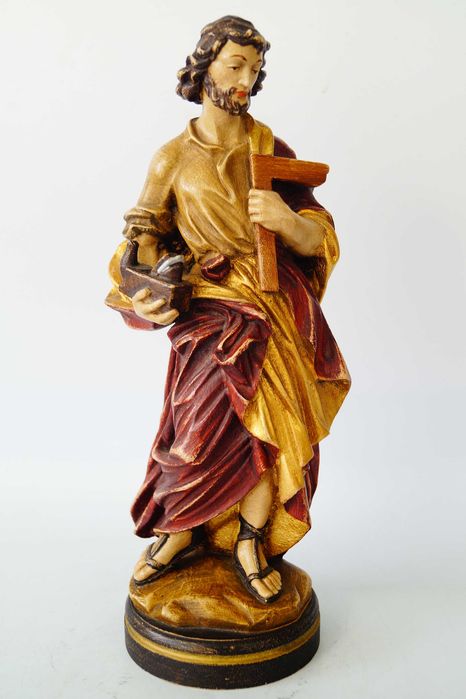 Święty Józef figura drewniana rzeźba polichromia piękna 2