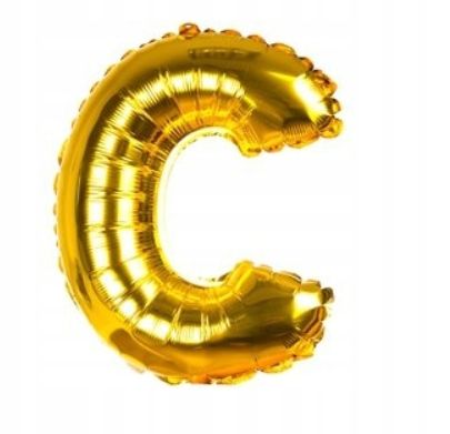 balon foliowy literka litera c 40cm kolor złoty