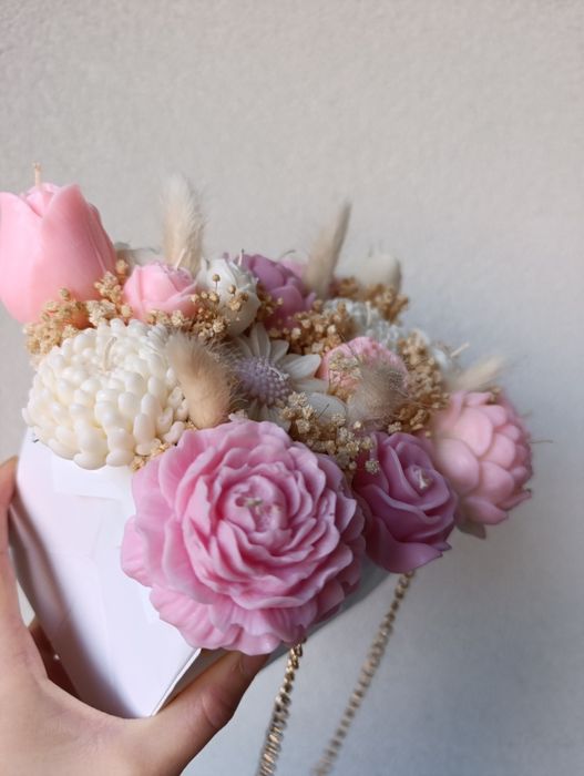 Flower box ze świec sojowych+topper