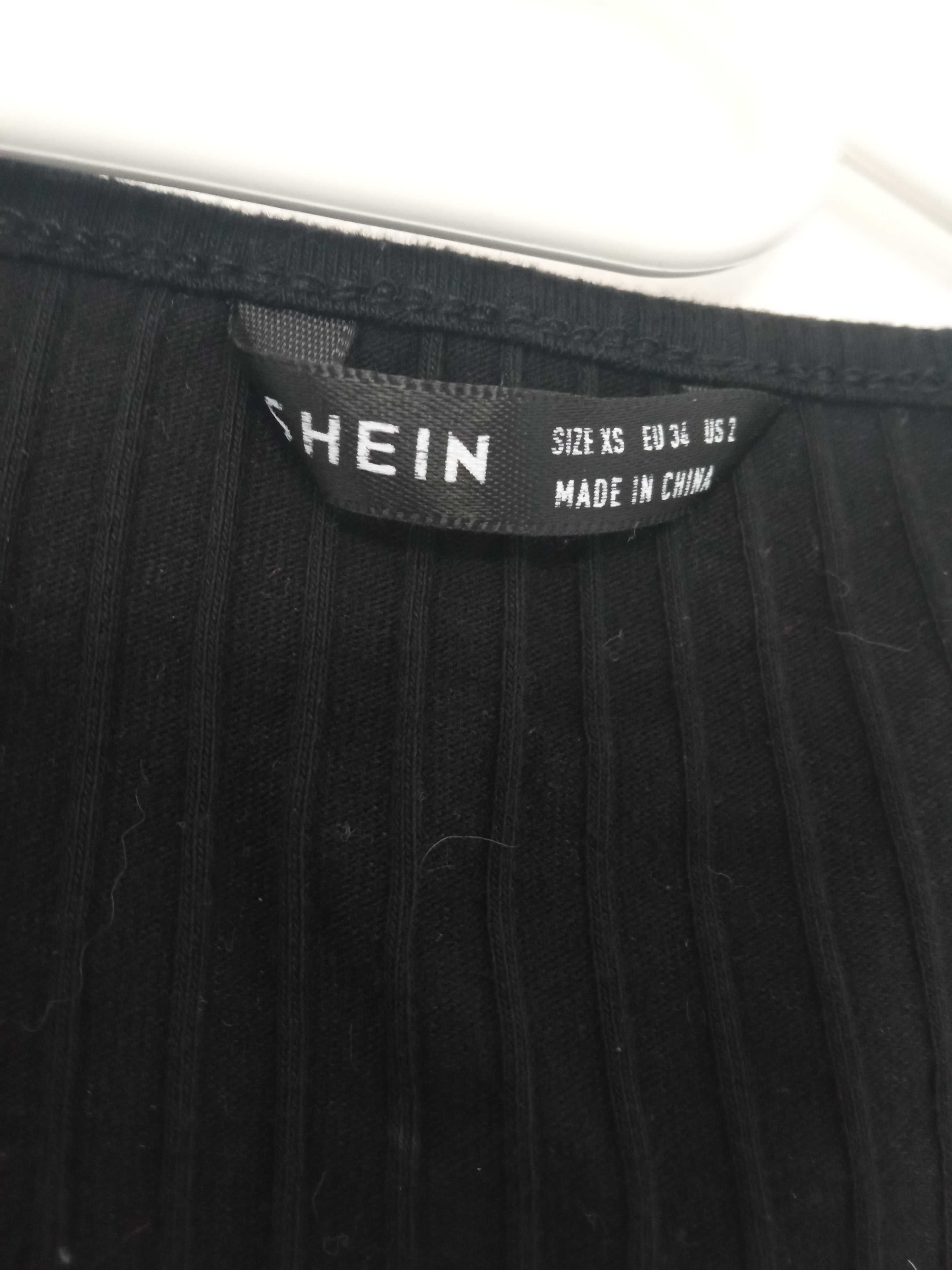 Shein krótki sweter bolerko czarne r XS