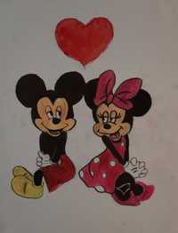 Obraz ręcznie malowany Bajka Mickey Minnie dowolne postaci.