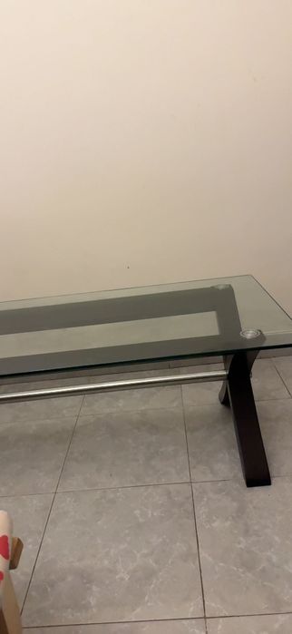 Centro de Mesa em Vidro e Madeira – Ótimo Estado!