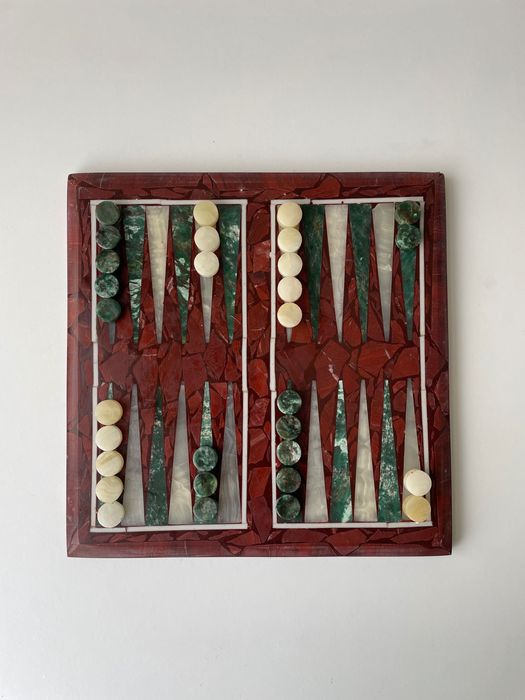 Jogo Gamão em Pedra Natural feito à mão