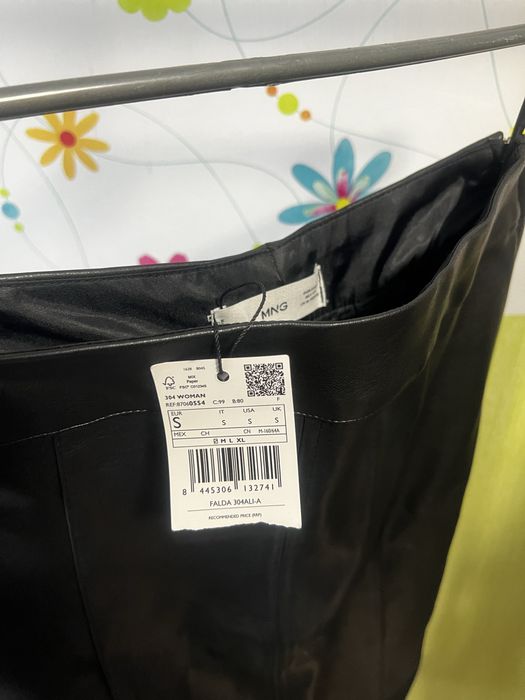 Кожаная юбка mango S 36