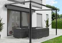 Pergola przyścienna tarasowa silnik + LED 400x400 Super Cena!
