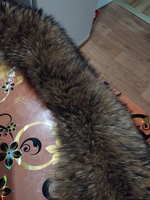 1 м Енот натуральный меховой воротник опушка на капюшон