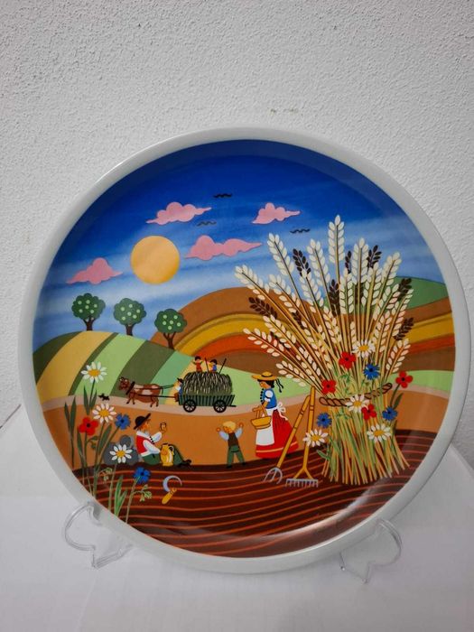 Prato de colecionador de cerâmica vintage de Poole Titular 422 Summer