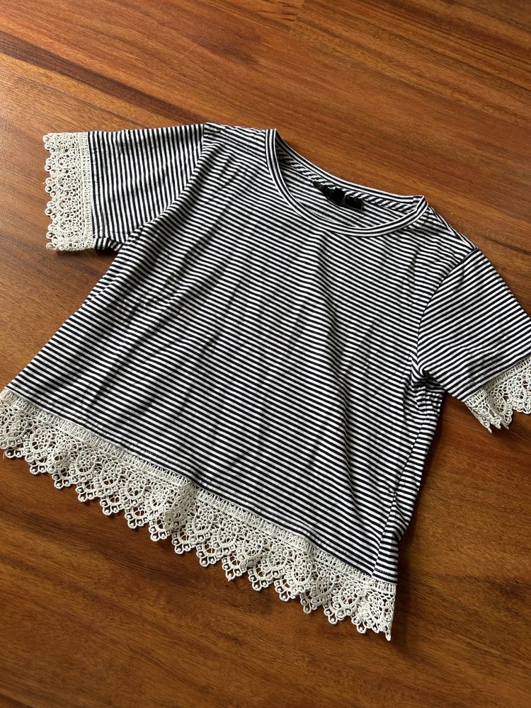 Crop top w paski Topshop 36