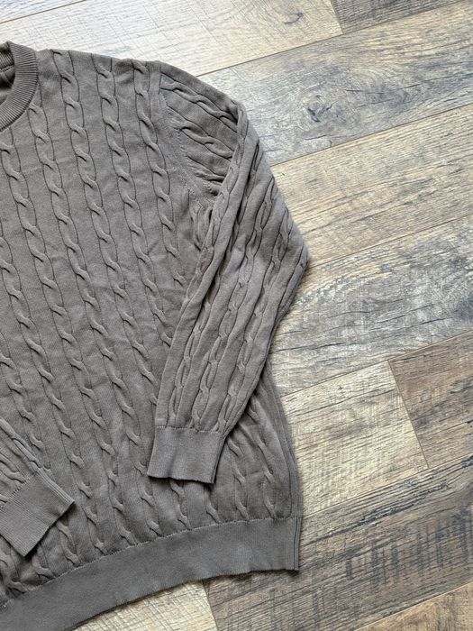 Свитер Next XL-XXL вязаный косами трикотажный бежевый кофта old money