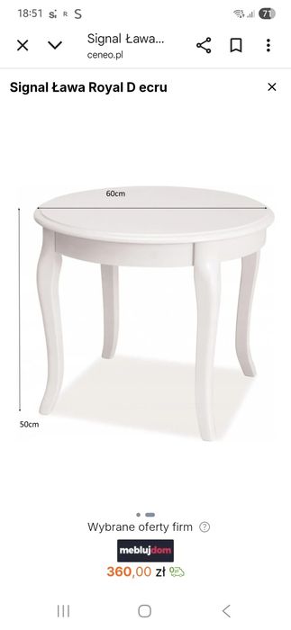 Stolik kawowy okrągły biały