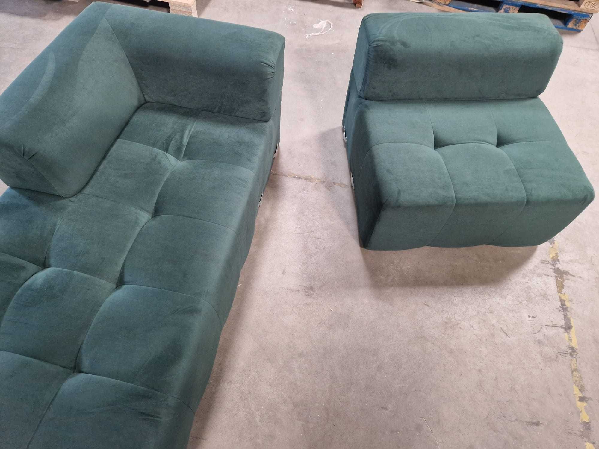 Sofa  zielona dwuelementowa