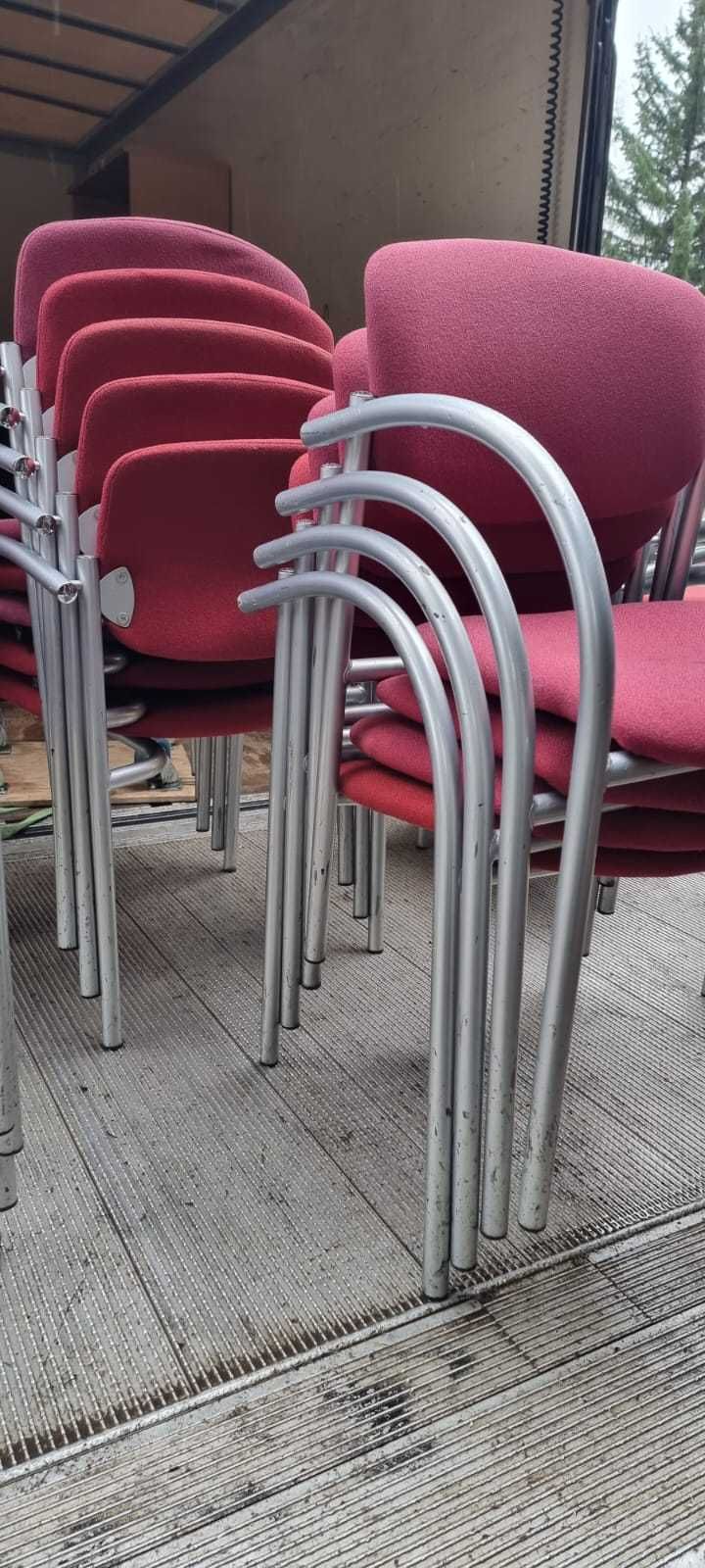 Krzesło metalowe solidne czerwone krzesła