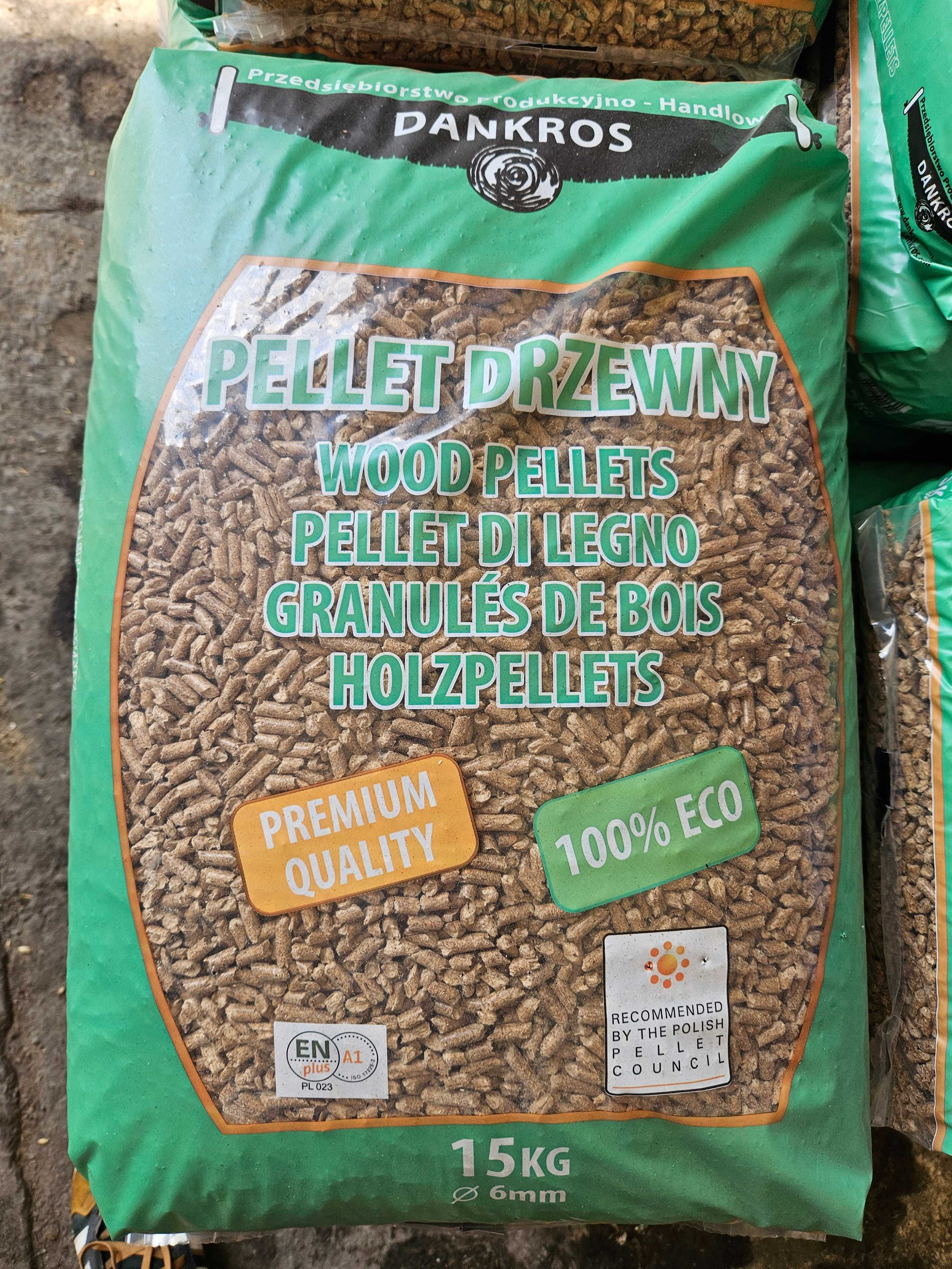 Pellet DANKROS 1050 kg cała paleta, dostawa kurierem paletowym gratis