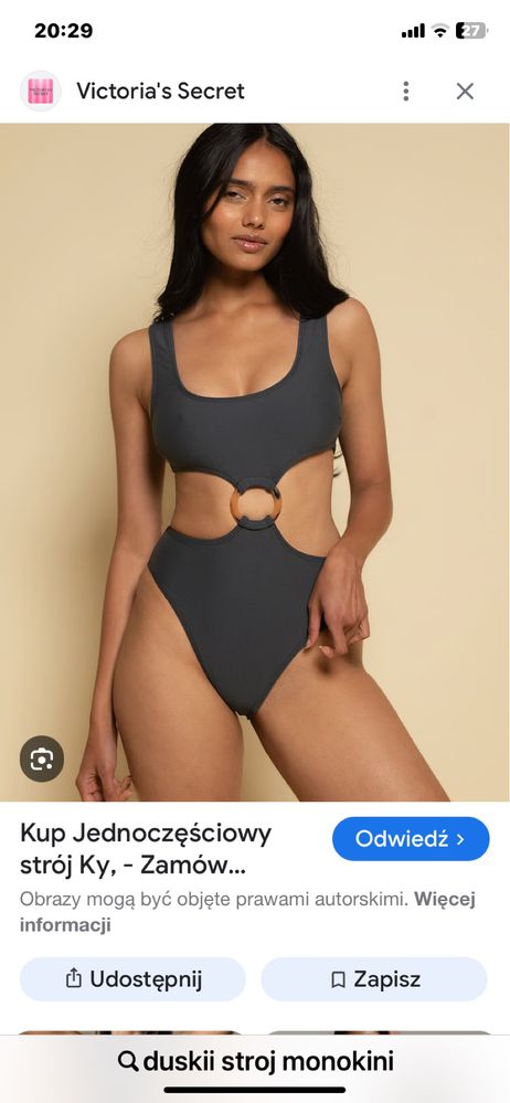 Monokini stroj M czarny stroj jednoczesciowy
