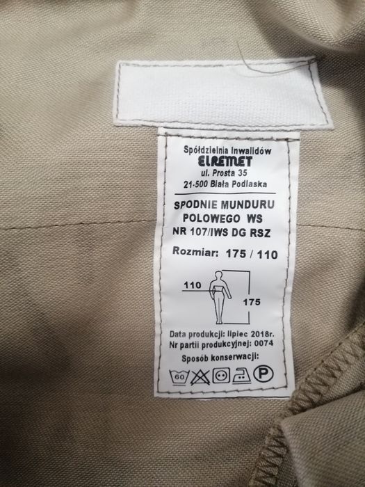 Spodnie Wojsk Specjalnych. Rozmiar 175/110