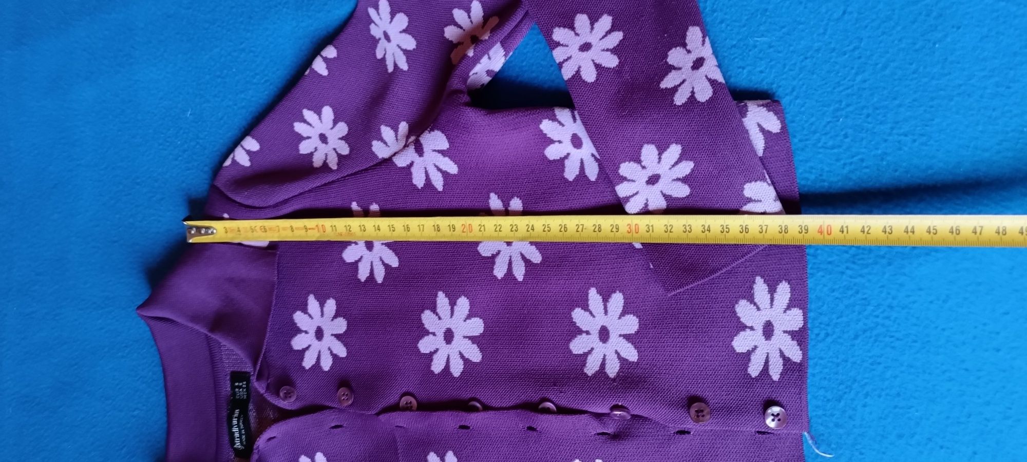 Sweterek zapinany fioletowy stradivarius s
