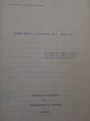 Estudo Sobre a Chancelaria de D. Afonso II de Albertina Antónia V.
