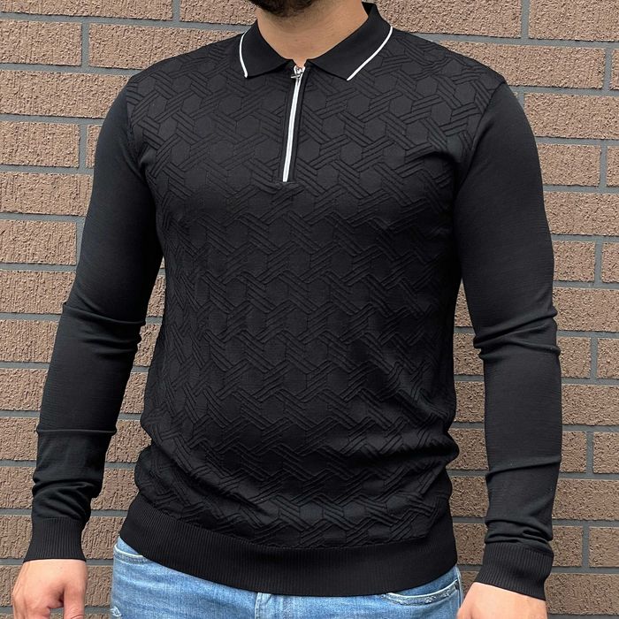Чоловічі брендові поло з довгим рукавом
